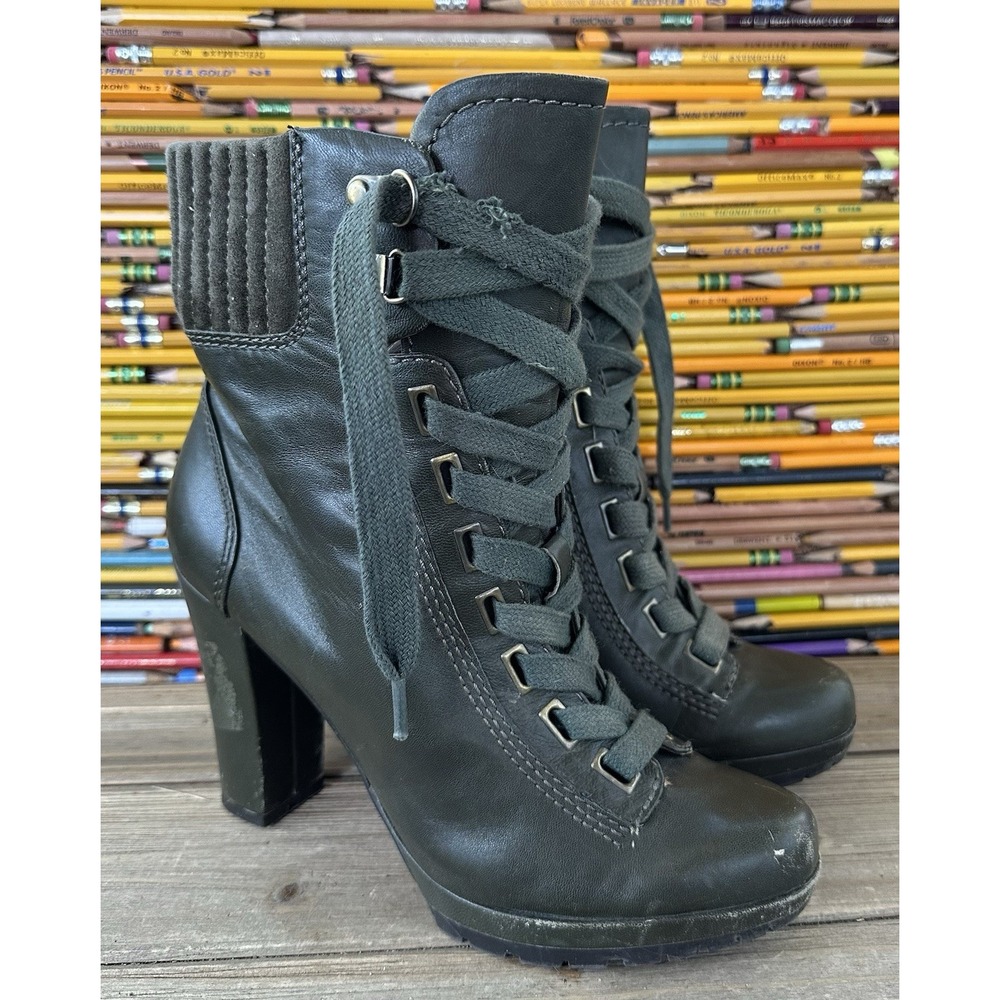 Circa Joan & David CJ Rover Heeled Boots Grunge Women 5.5 Green Fair